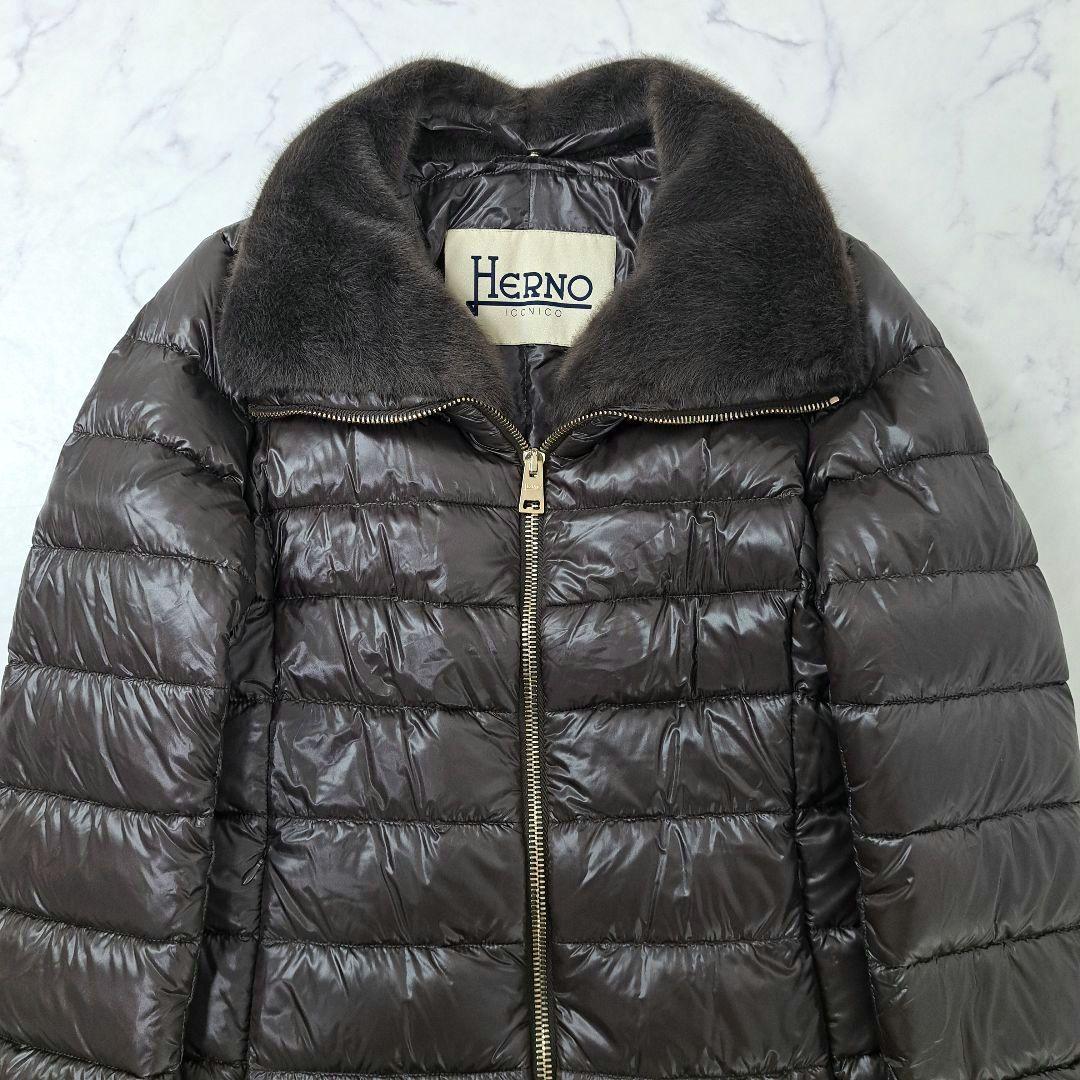 極美品☆2024秋冬モデル ヘルノ ELISA ダウンコート ファー 46 XL