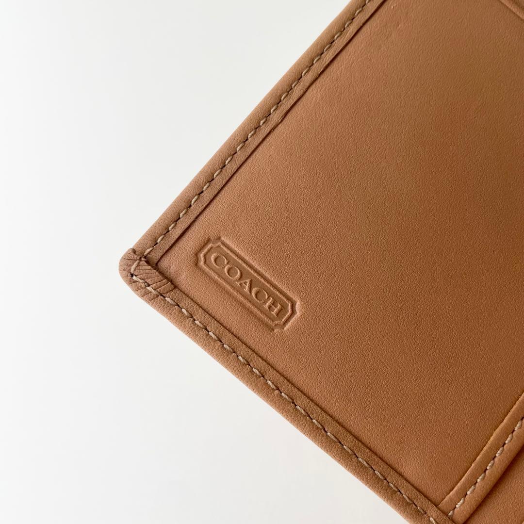 コーチ COACH 折り財布 ハンプトンズ シグネチャー レザー キャメル