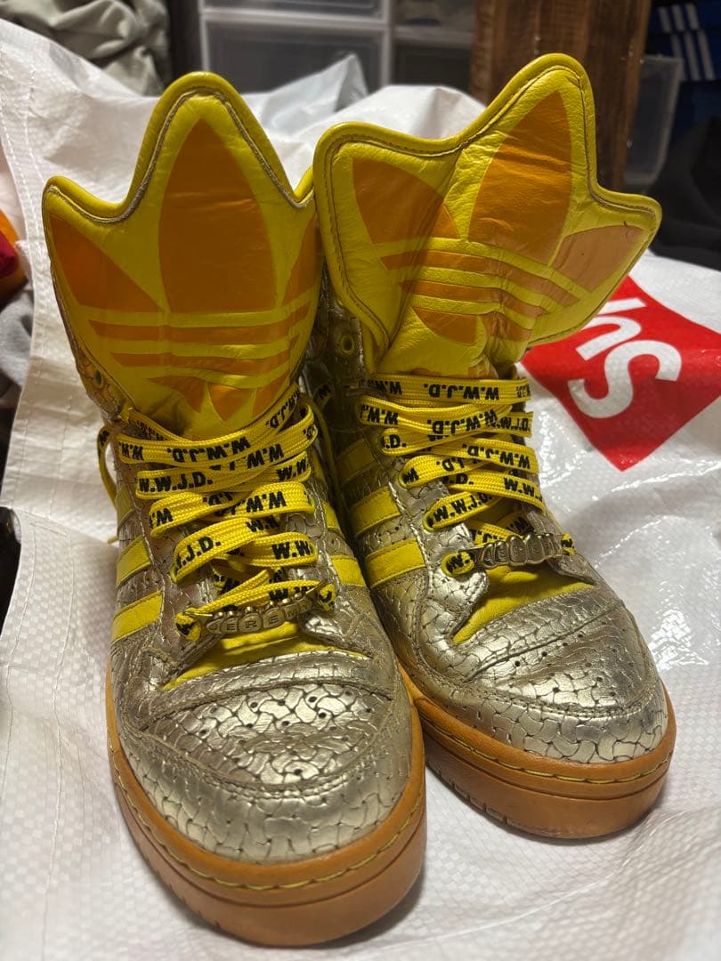 アディダス ジェレミー・スコット スニーカー 28cm イエロー ビッグタン USED】adidas×JEREMY SCOTT(アディダス×ジェレミースコット)ビッグ