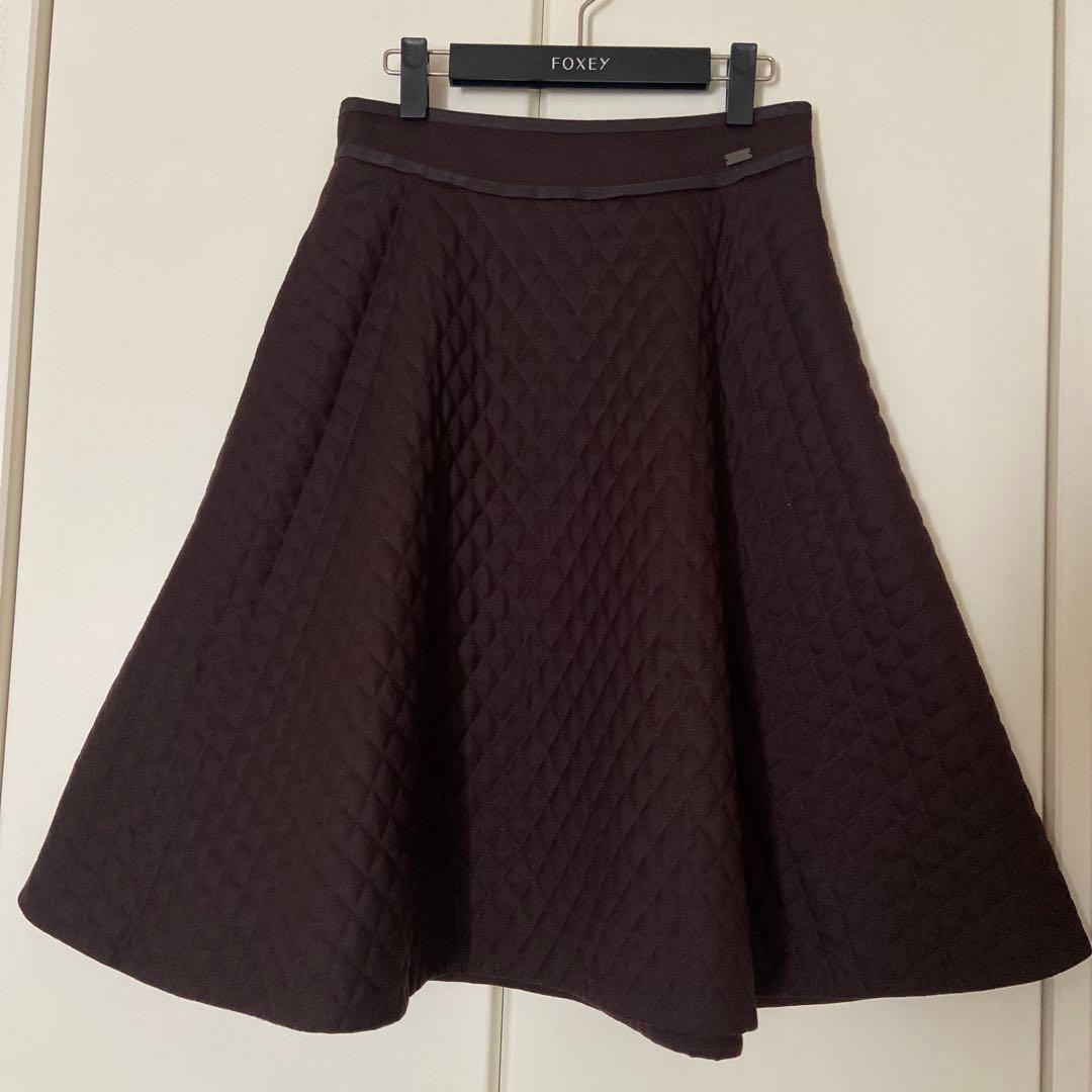 ♡極美品♡ FOXEY 希少 42 スカート クロスフレア ポート キルティング
