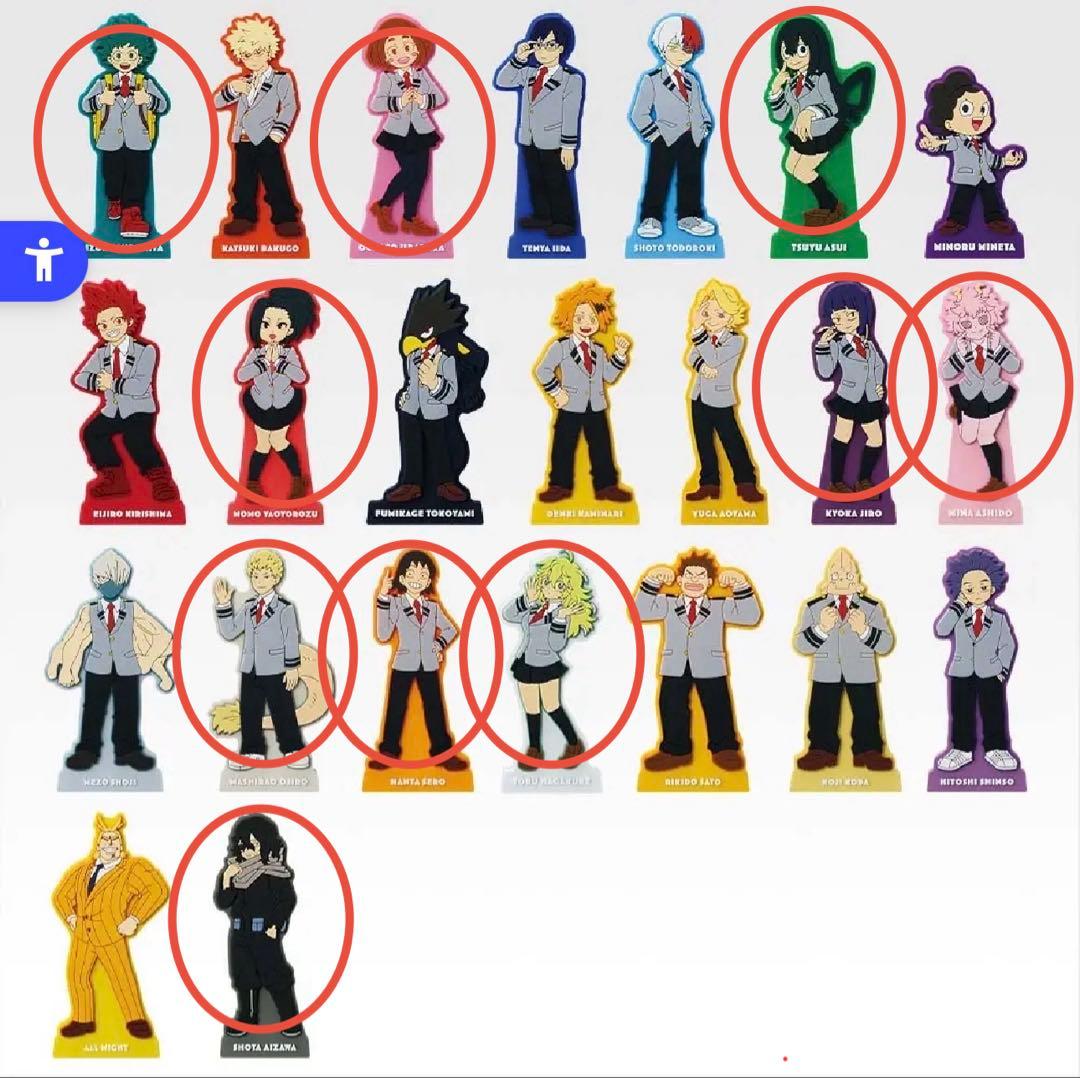 ヒロアカ 一番くじ 紡がれる想い I賞 ラバースタンド10種 セット