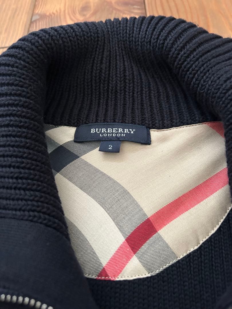 美品】バーバリーロンドン ダッフルニットコート ノバチェック