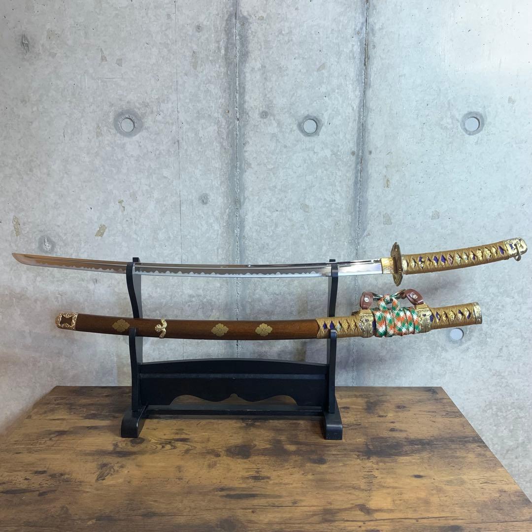 【模造刀/居合刀】長刀　金属製　武具　コレクション美術居合刀剣 模造刀 居合刀 備前長船祐実 極上研磨刀身 大刀刀袋付 tks-707 日本刀