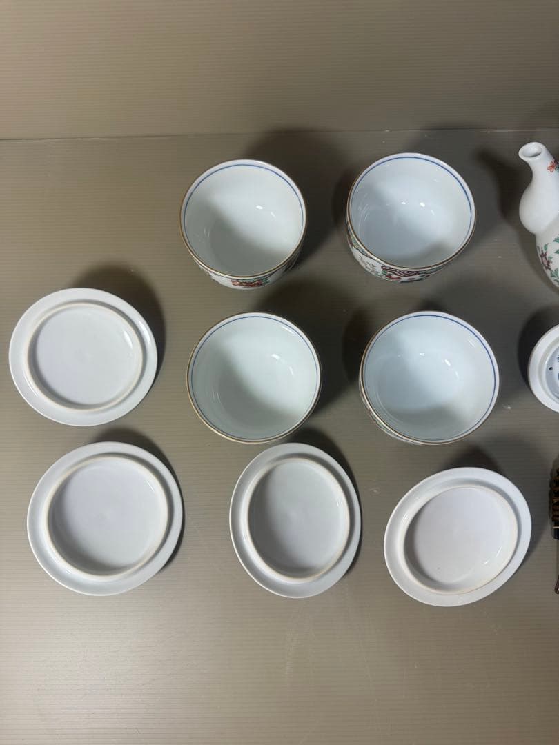 2399 有田焼 弥左衛門 茶器セット 急須1客 湯呑蓋付4客 金彩