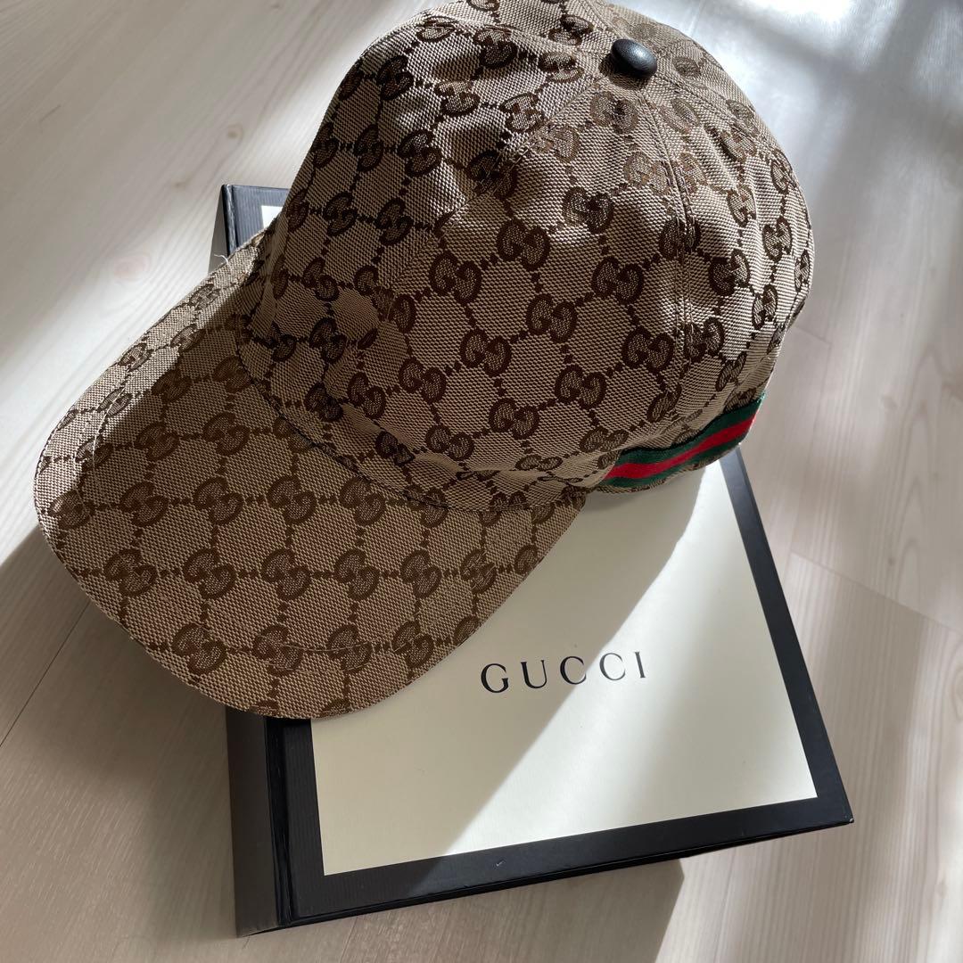 GUCCIの帽子 Excellent] GUCCI Authentic cap Men's Beige hat Size XL 60cm Cap | eBay