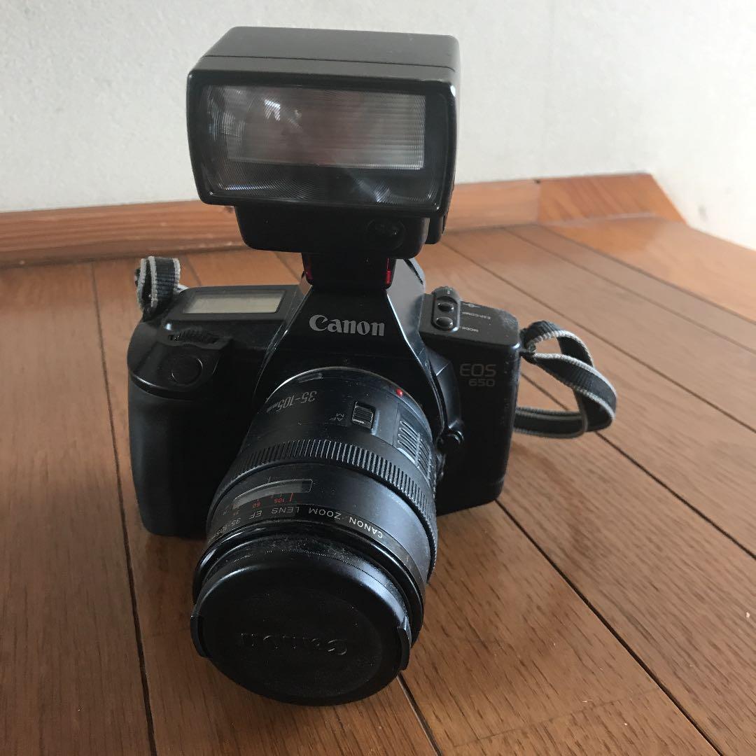Canon キャノン 一眼レフカメラ 黒 フラッシュ付き
