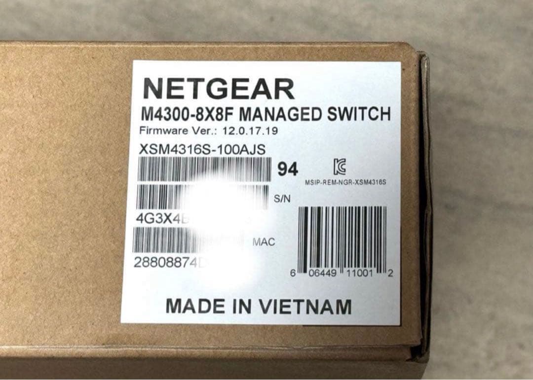 新品未開封NETGEAR M4300-8X8F XSM4316S 10Gスイッチ - メルカリ