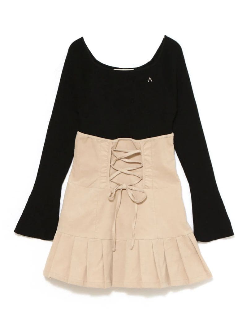 ワンピース High waist velour mini dress black ベロアミニワンピース DPB68105 – CRAMMY