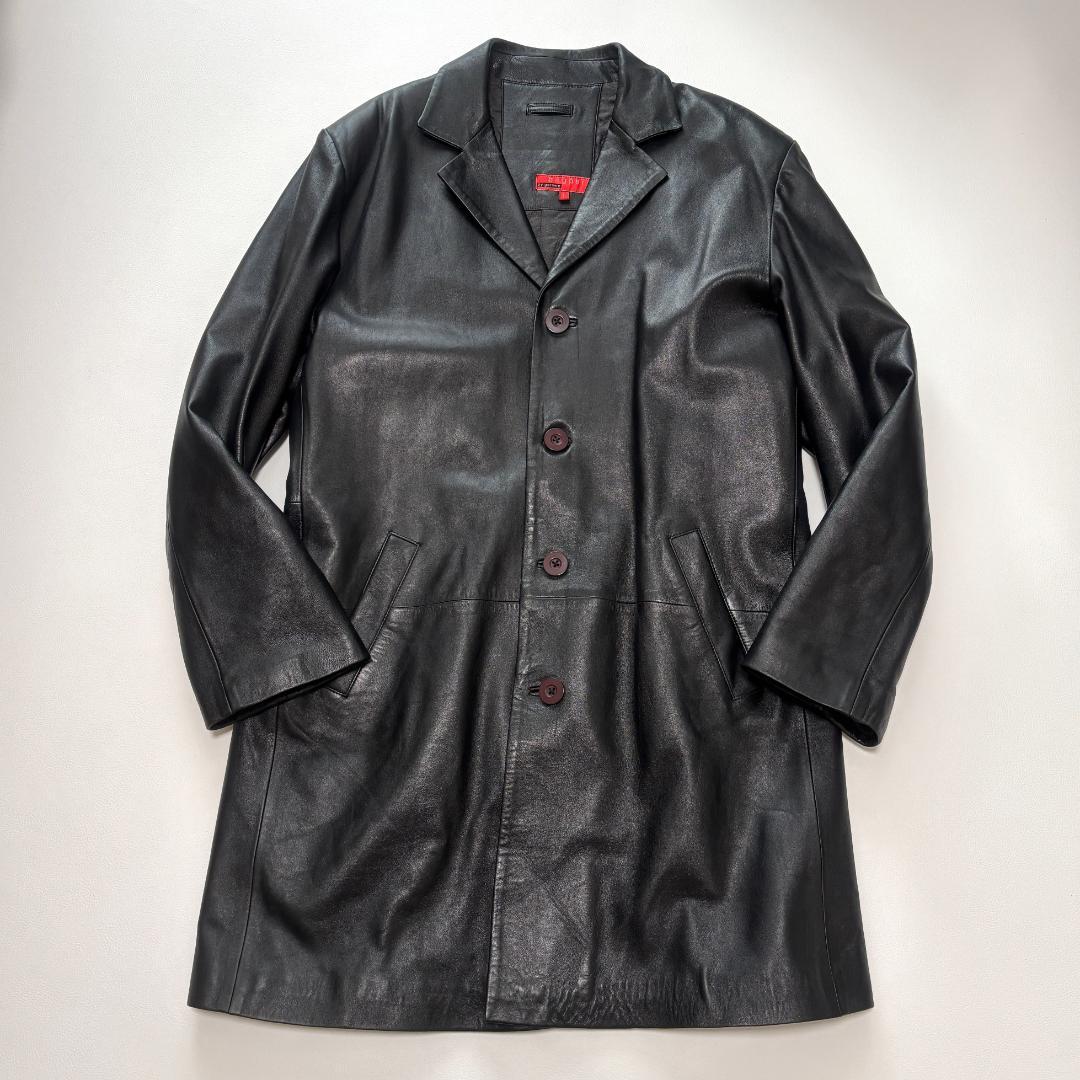 80s Euro Vintage チェスターコート ラムレザー キルティング L - メルカリ