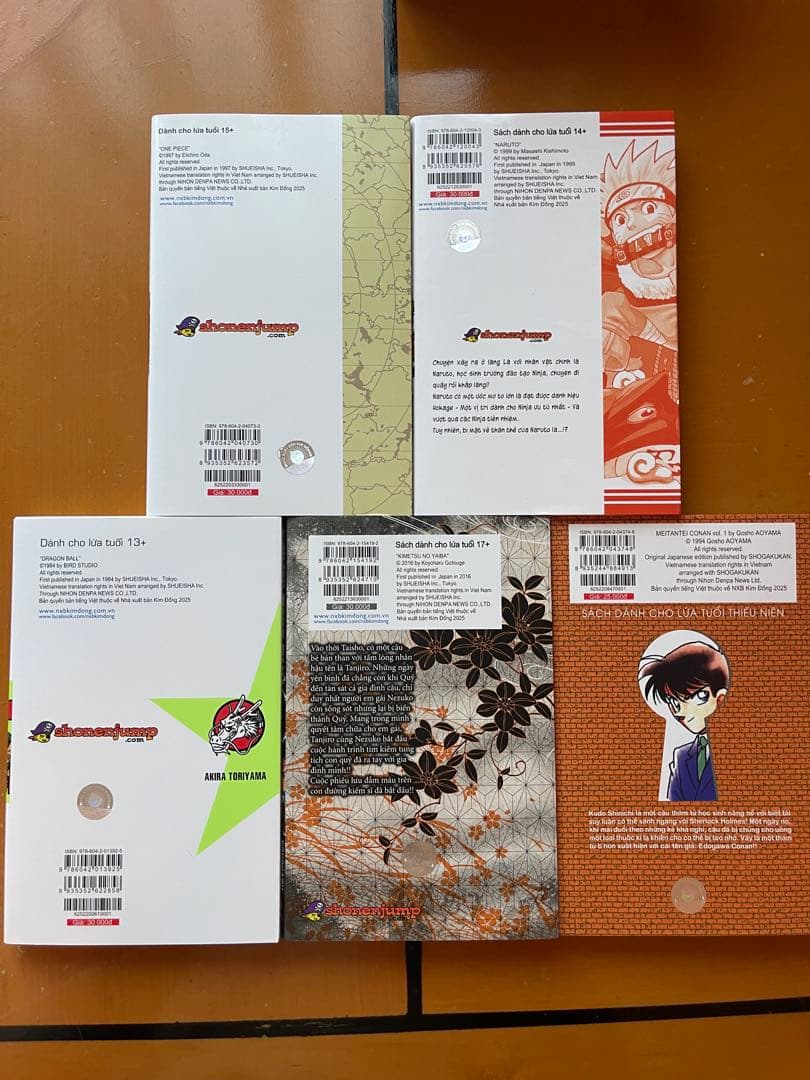ワンピース、ナルト、ドラゴンボール、鬼滅の刃、コナン ベトナム語版
