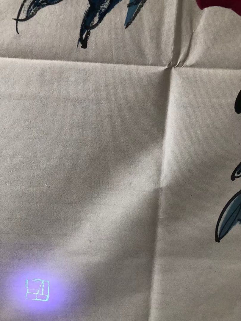 中国古美術・桃図三尺画芯・斉白石印款・水墨彩色画・純手描き・文房