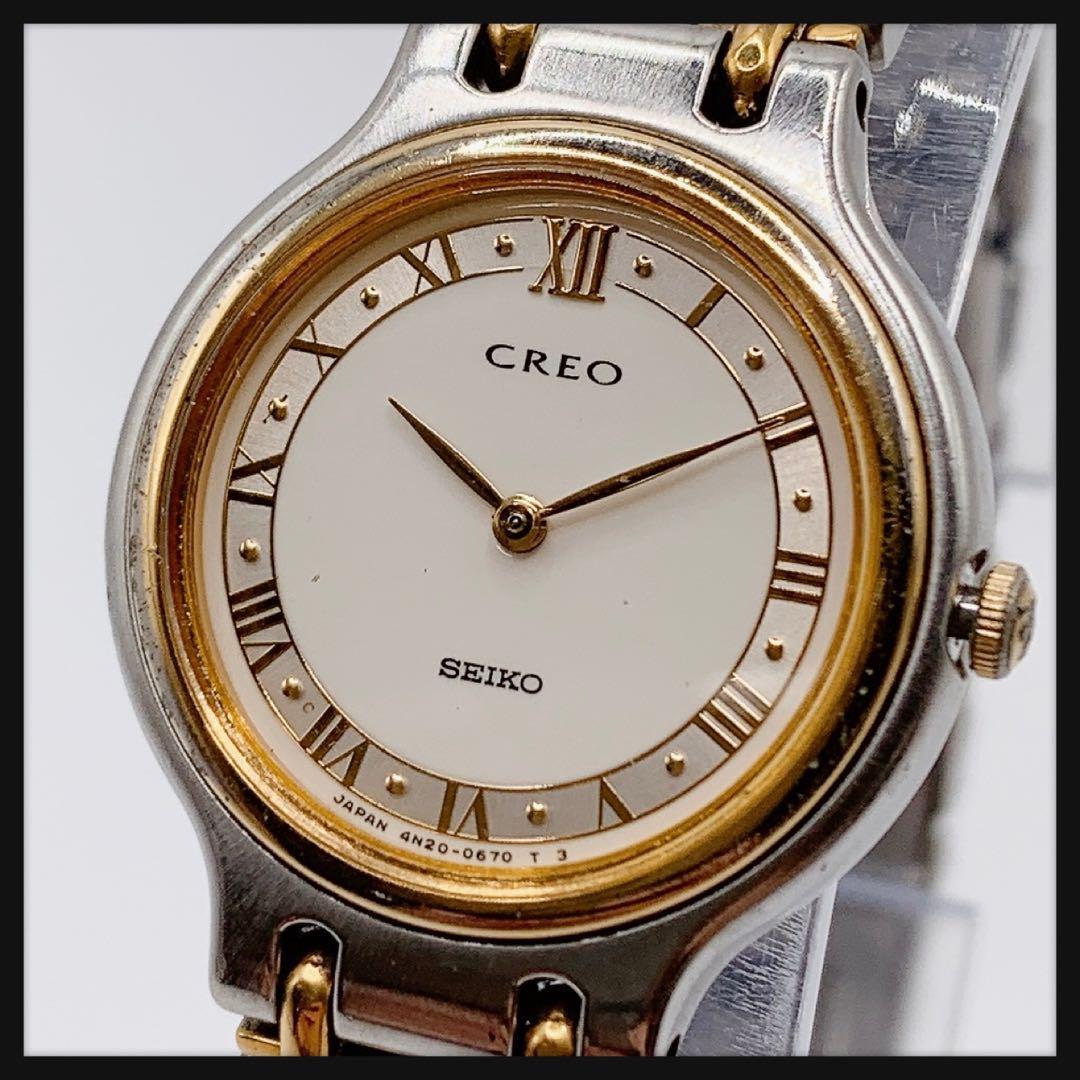 良品】SEIKO セイコー☆クレオ レディース 腕時計 クォーツ 電池新品