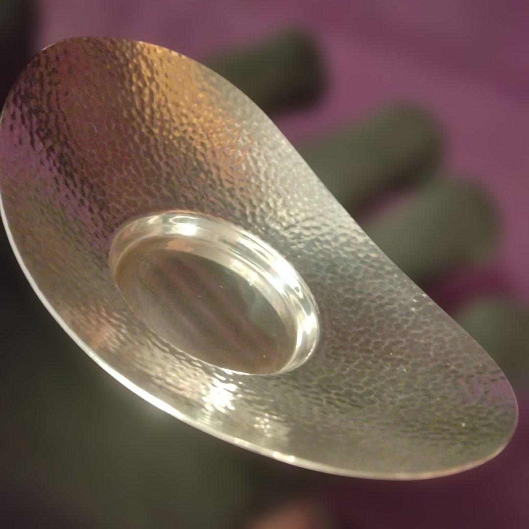 お値下げ　純銀　小判形　煎茶用茶托　49.1g