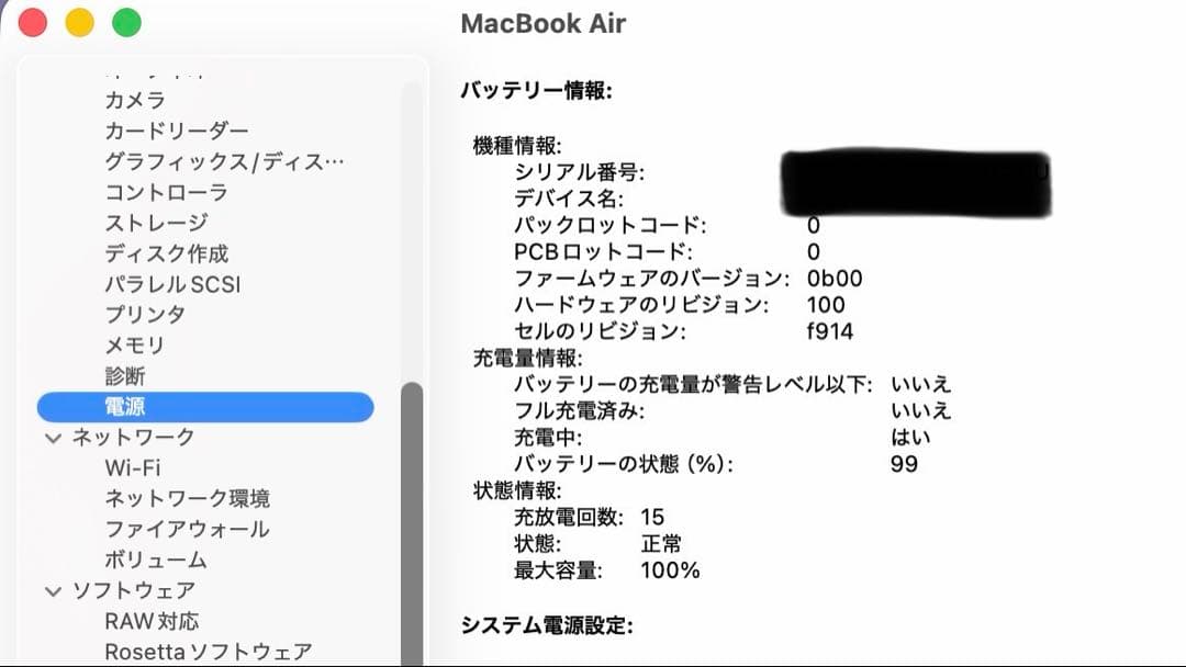 【完美品】MacBook Air M3 13インチ 16GB 256GB保証有り