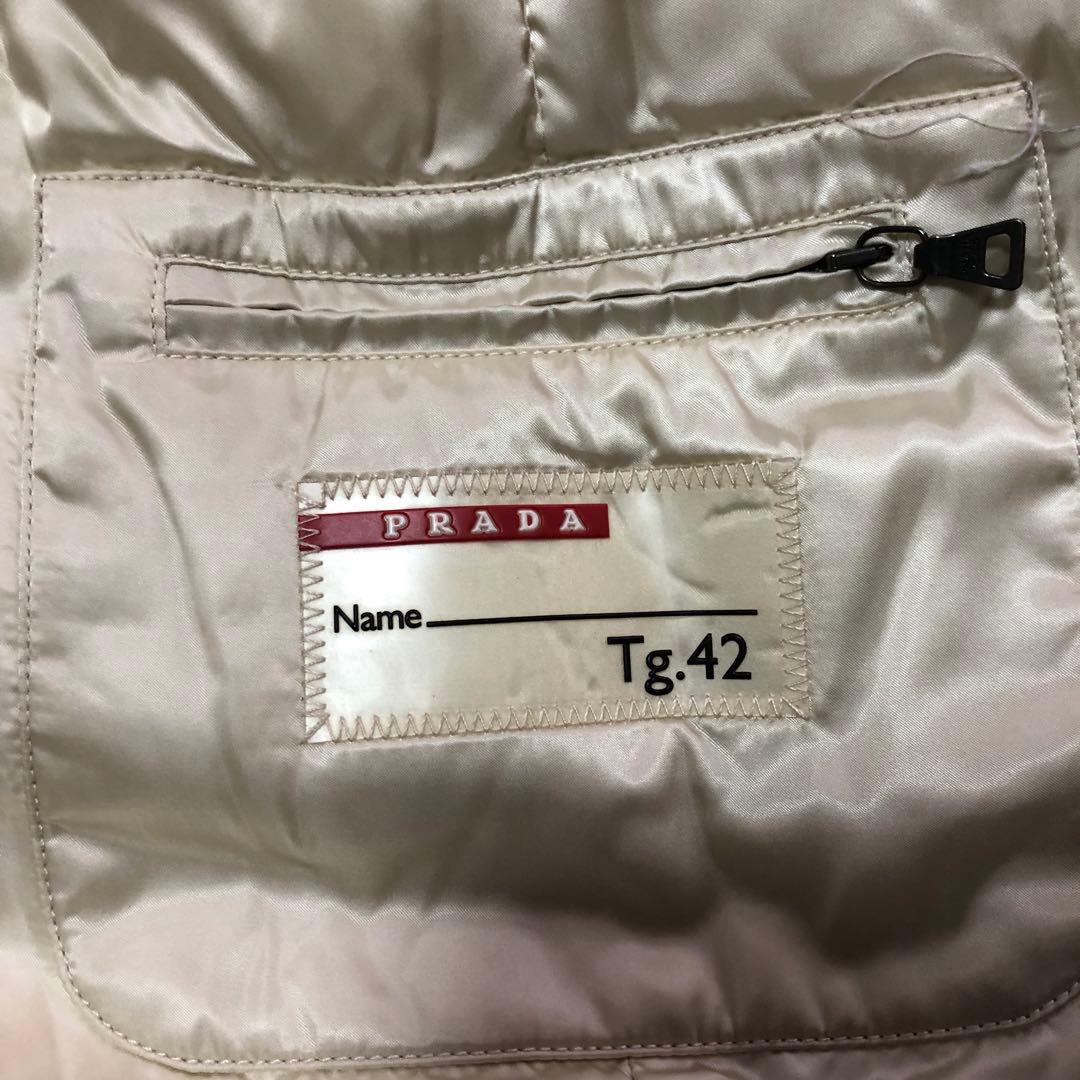 PRADA プラダ ダウンジャケット ファー プレート ブラウン ロング