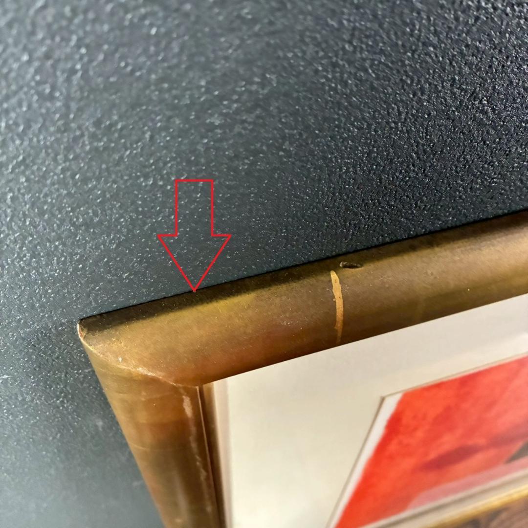 美品 ベルナール・カトラン「ピンクのテーブルの赤い花束」リトグラフ