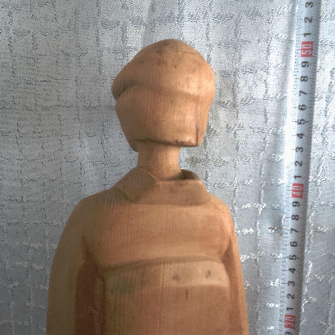 骨董2 木製 日本人形 着物 約40cm
