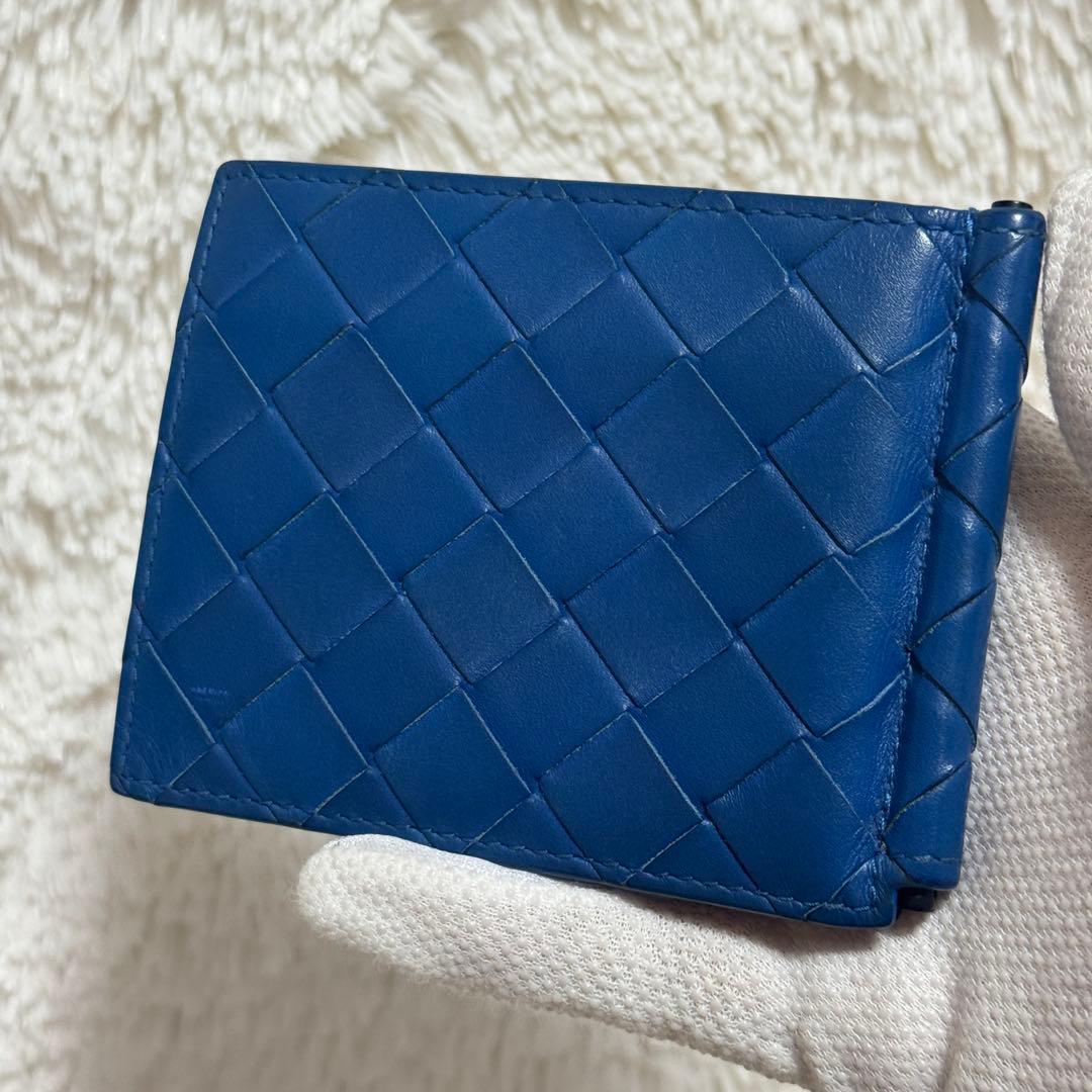 良品】ボッテガヴェネタ マネークリップ ブルー ネイビー