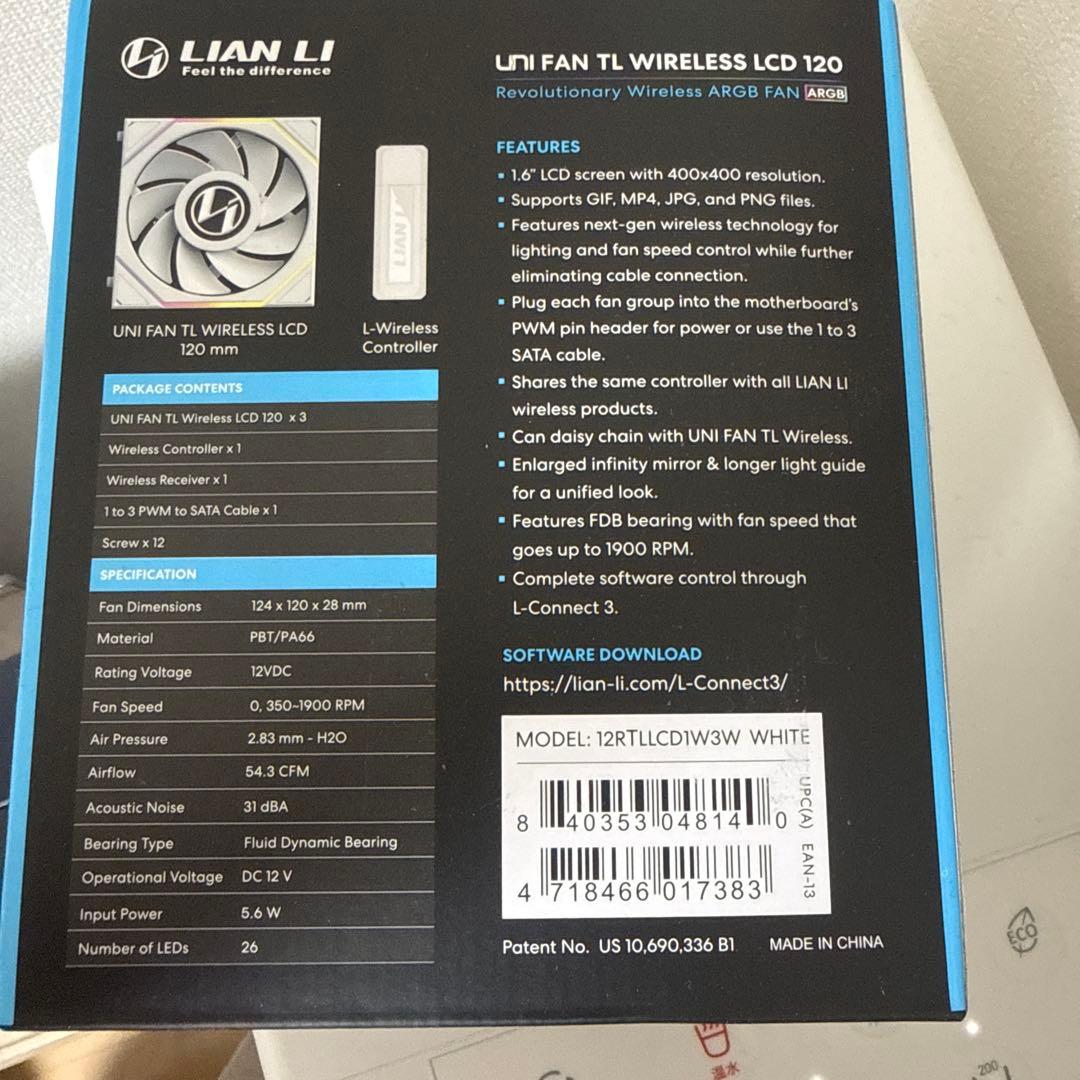 PC用ファン・クーラー Lian Li UNI FAN RS TL LCD WIRELESS 120