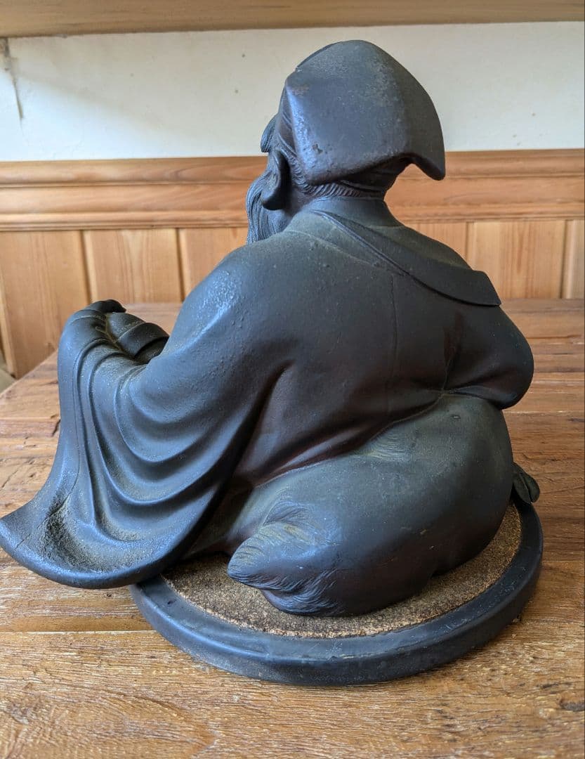 ブロンズ彫刻 時代物 金工師 老人像 鹿 山本孤山作 置物 - メルカリ