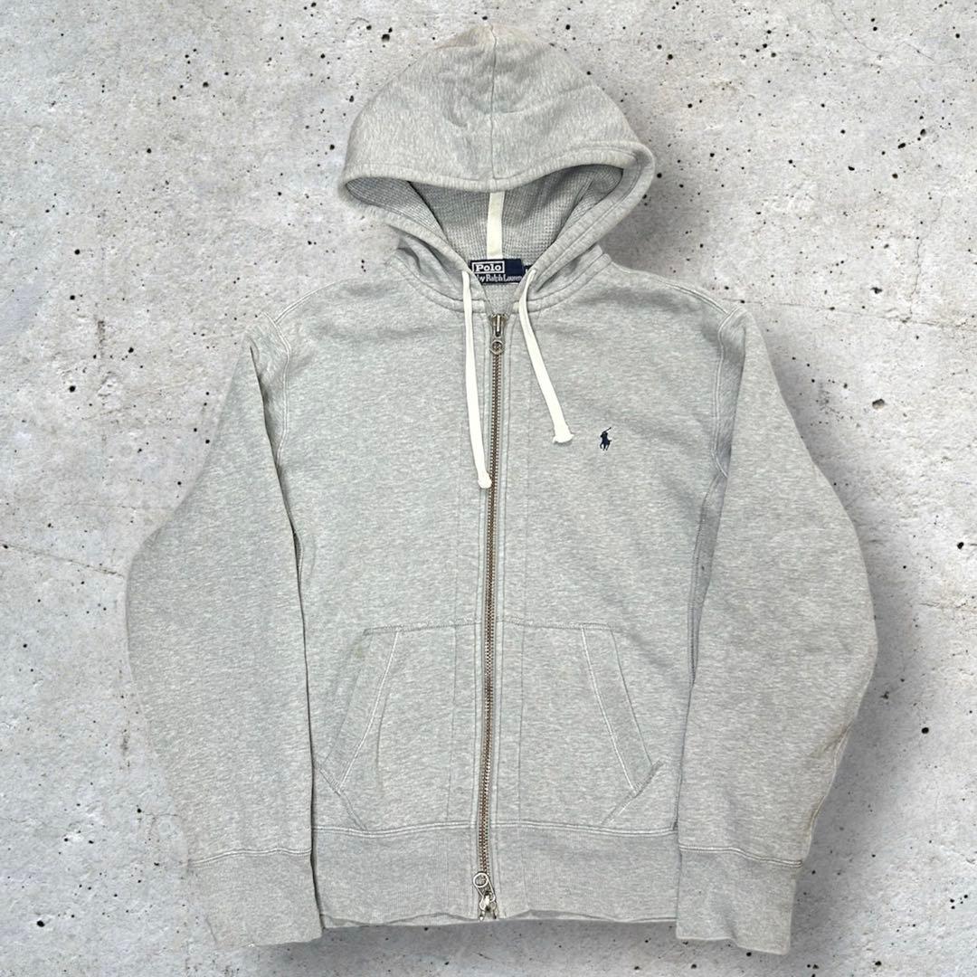 90s ポロラルフローレン ダブルジップパーカー サーマルスウェット