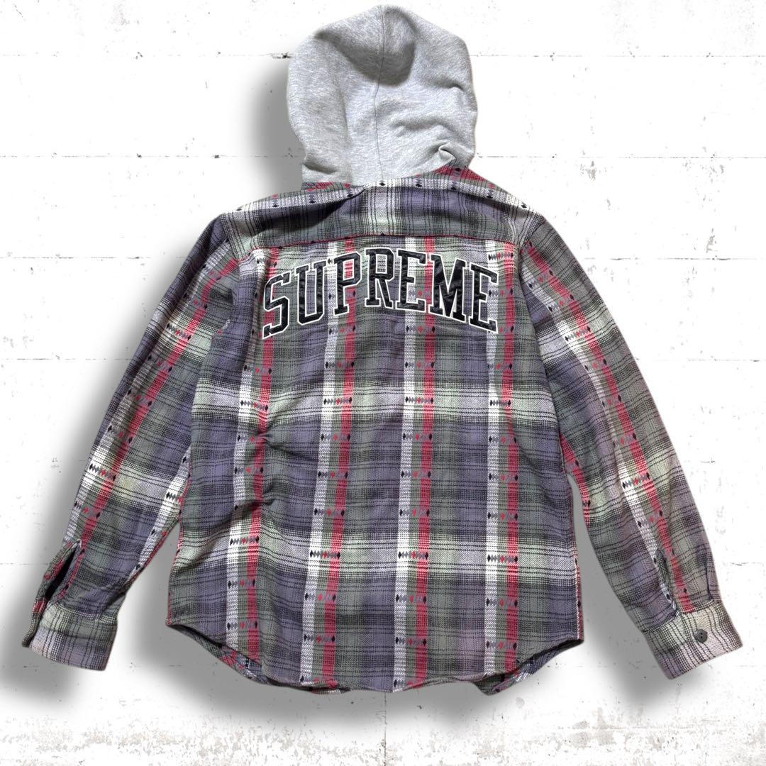18AW Supreme フーデッド ジャガード フランネル シャツ タグ付き