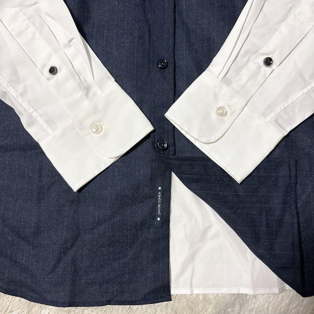 未使用✨タグ付✨希少 JACOB COHEN ドレスシャツ 異素材 イタリア製