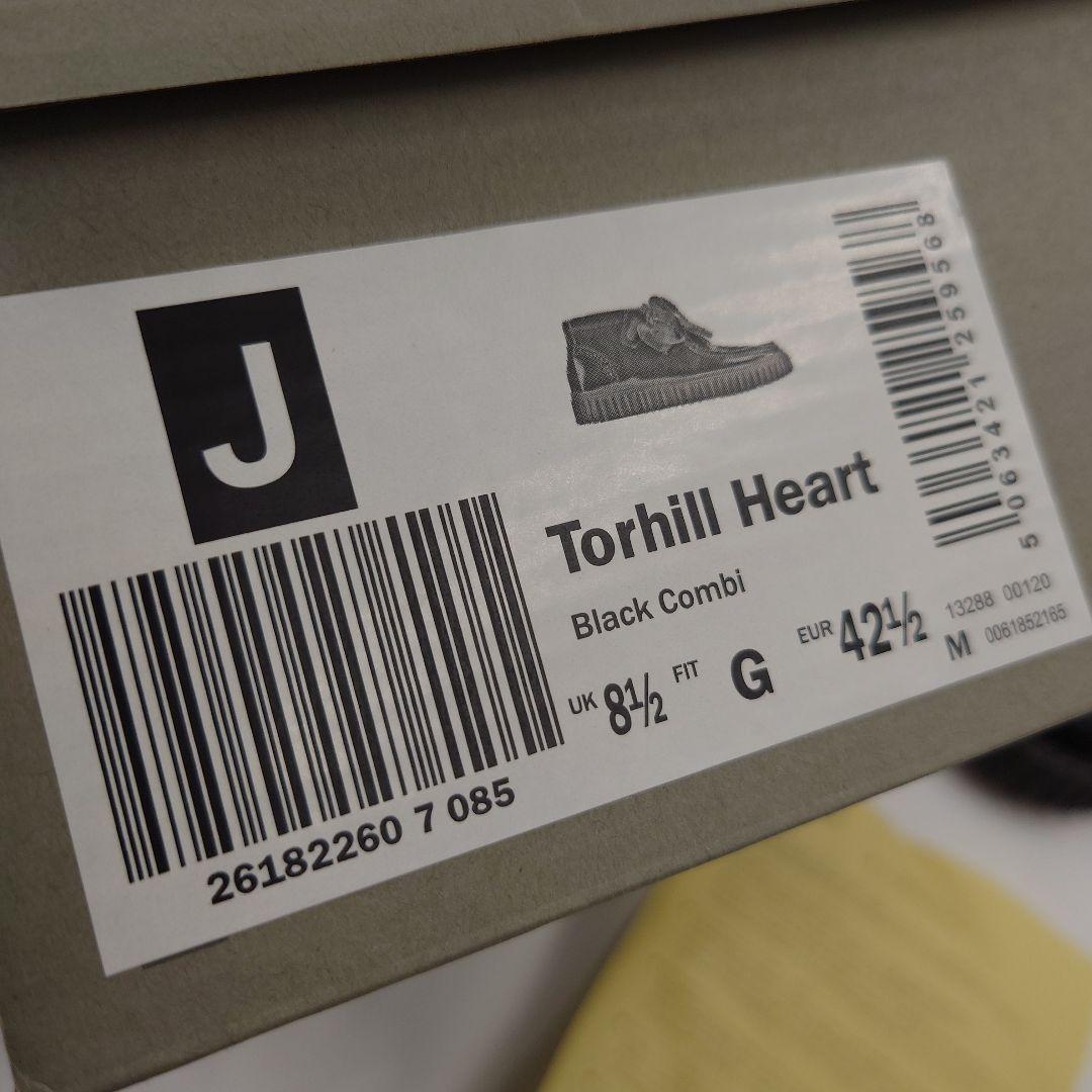 美品 クラークス トーヒルハート 26.5cm 黒 厚底 ハート ワラビー