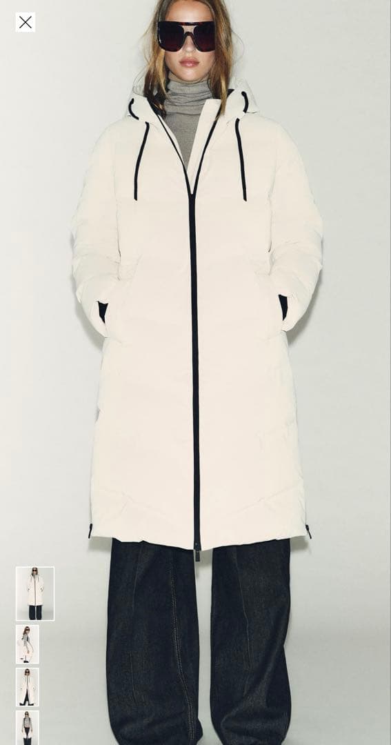 ZARA 完売品 ウィンドプルーフフード付き パフアノラック - メルカリ