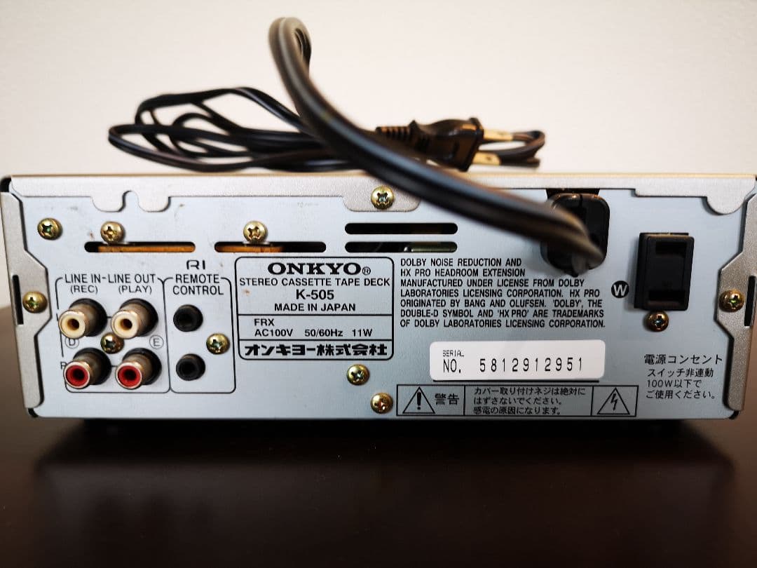 ONKYO オンキョー カセットデッキ　K−505