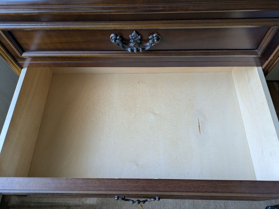 アンティーク 木製チェスト 4段 ダークブラウンアンティーク猫足