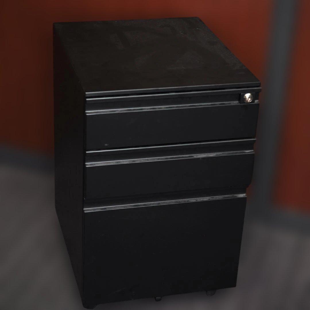 デスクワゴン 3段 シリンダー錠 鍵付き HK187① 送料無料】 オフィスワゴン サイドワゴン デスクワゴン 3段 シリンダー