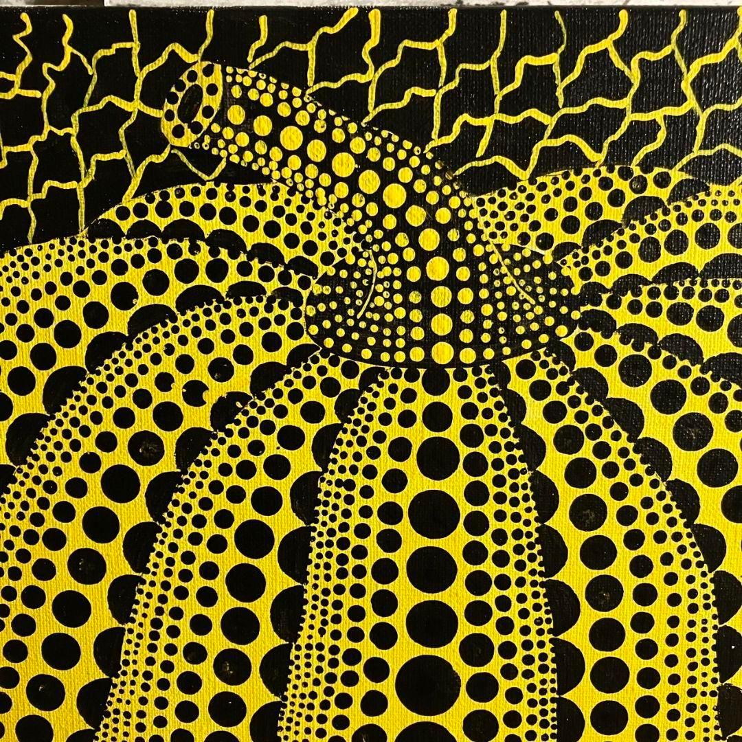 新品未使用品】かぼちゃ 絵画 F6 2000年 ドット オブジェ パンプキン