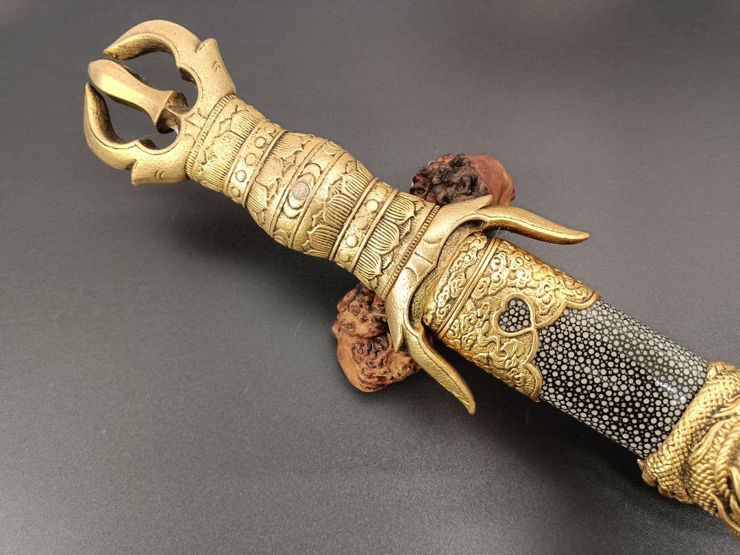 供養品 模造剣 倶利伽羅剣 鋼剣 刃なし 不動明王法具 剣装具拵 法剣拵