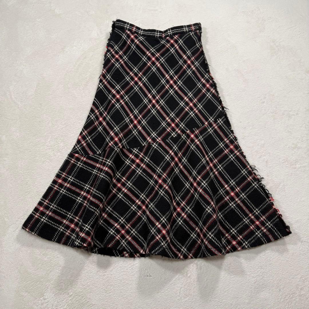 トリコ コムデギャルソン ツイード 変形 フレアスカート チェック