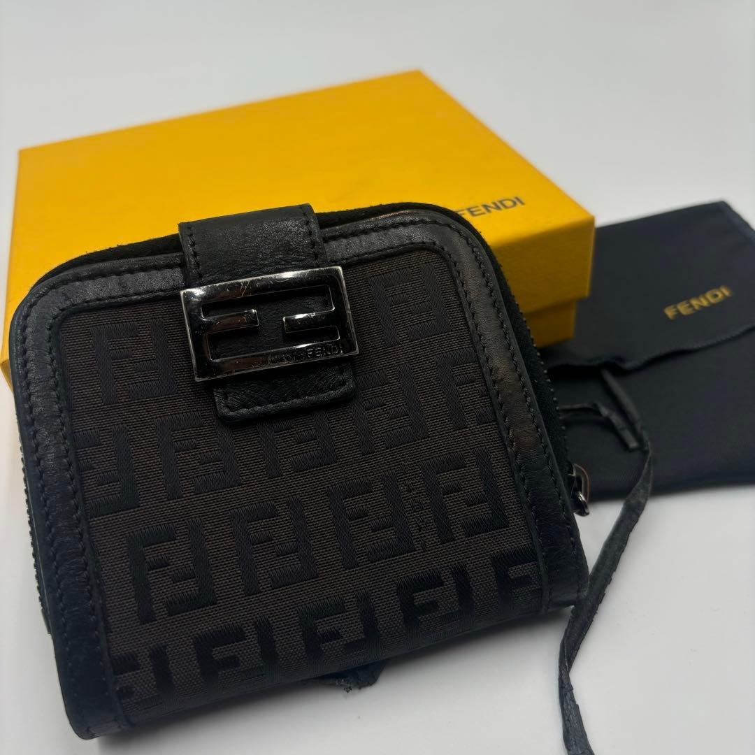 フェンディ FENDI ミニ財布 ズッカ ズッキーノ 二つ折り キャンバス