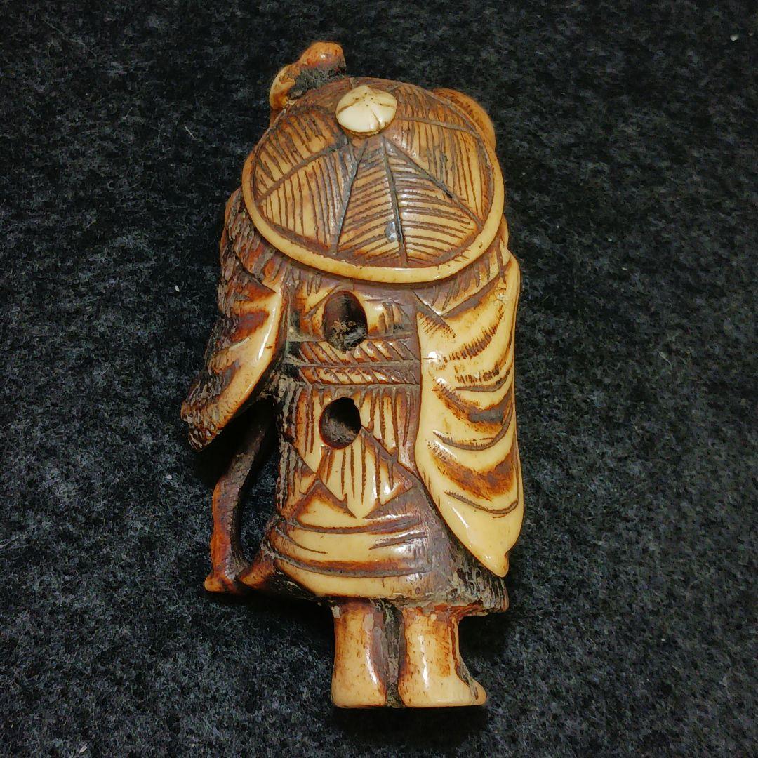 専用X214-2 江戸時代根付 細密彫刻 人物根付 鹿角材彫刻 ね - メルカリ