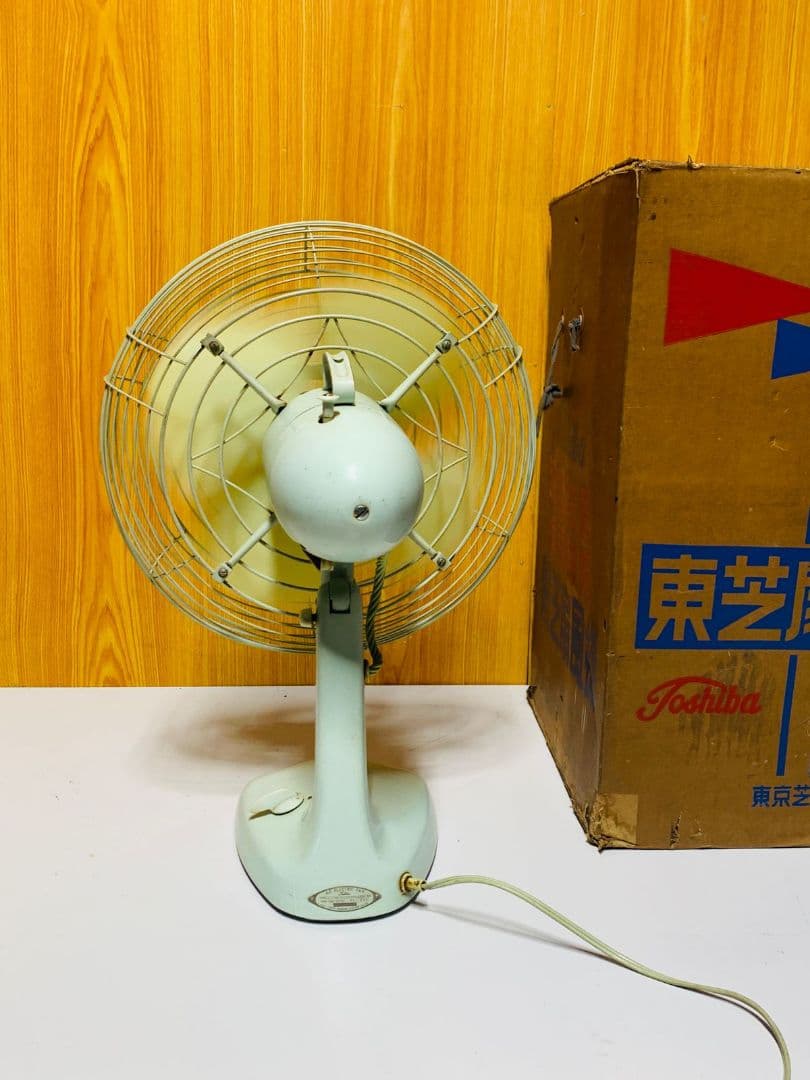 東芝 扇風機 緑色 元箱付き30cm Toshiba electric fan