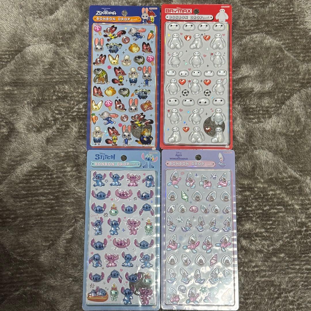 正規品】ボンボンドロップシール ディズニー 4種セット ※ミニでは