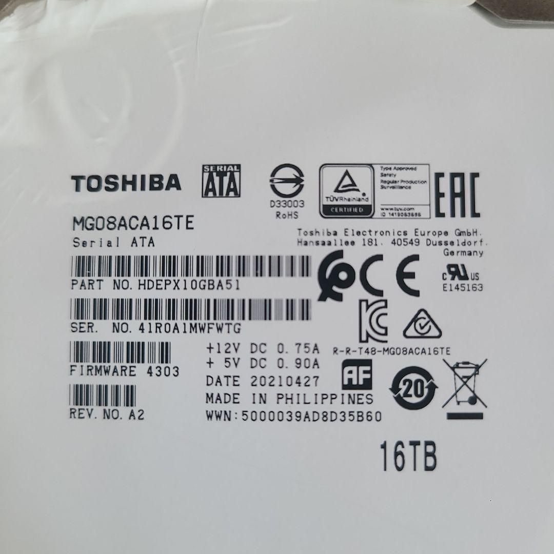 Toshiba MG08ACA16TE 16TB HDD ハードディスク