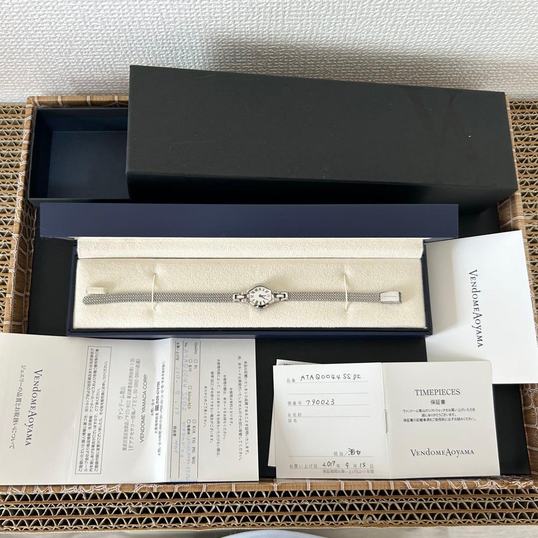 保証書•ケース付】ヴァンドーム青山•腕時計•ダイヤモンド0.11カラット