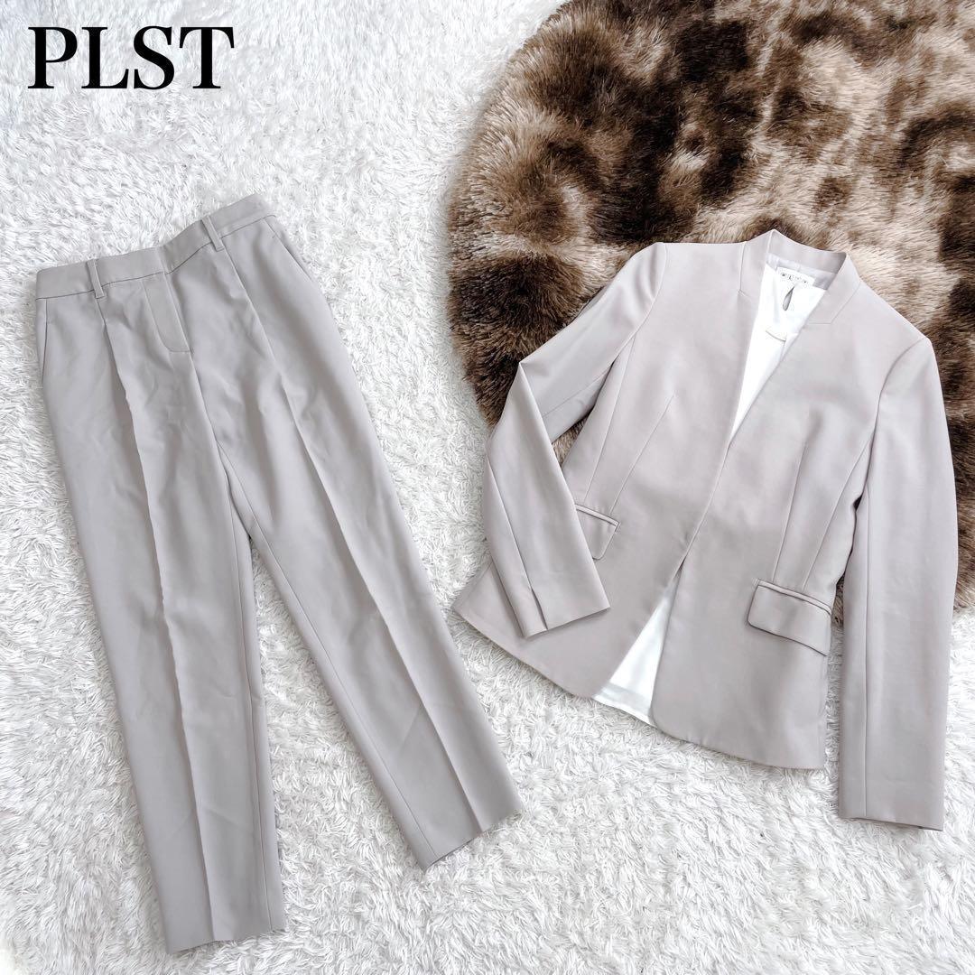 プラステ ノーカラー パンツ スーツ セットアップ 洗える 近年モデル ldst08-1.jpg