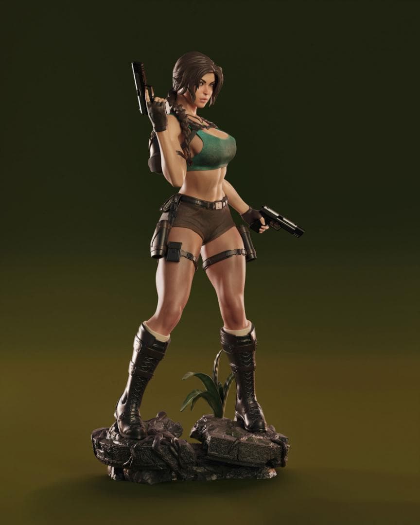 1/4　未塗装 未組立　フィギュア　ガレージキット 【 ララ・クロフト 】 1/10 ガレージキット 未塗装 トゥームレイダー ララ•クラフト 23cm