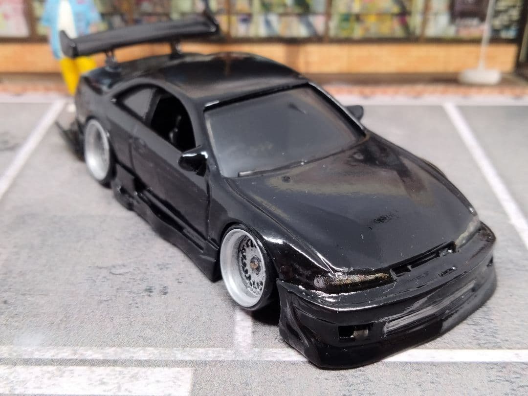 ホットウィールカスタム 日産 S14 シルビア フルエアロ ☆段リム