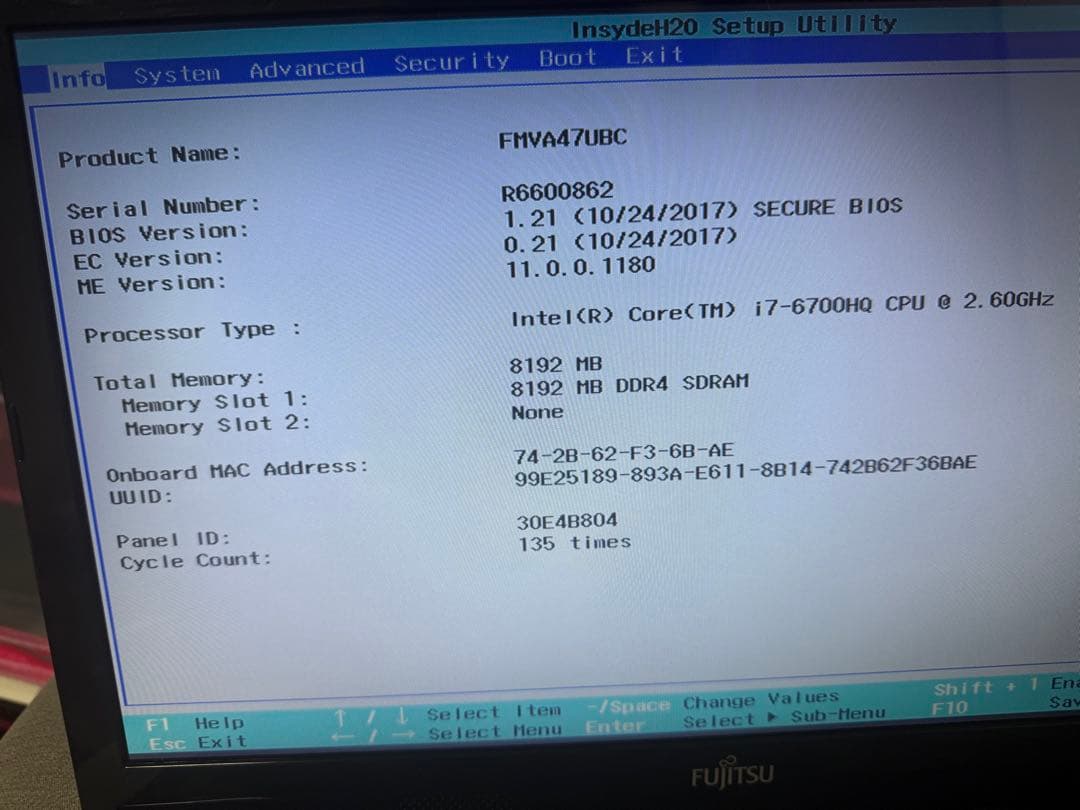 極美品！富士通ノートパソコン　c6