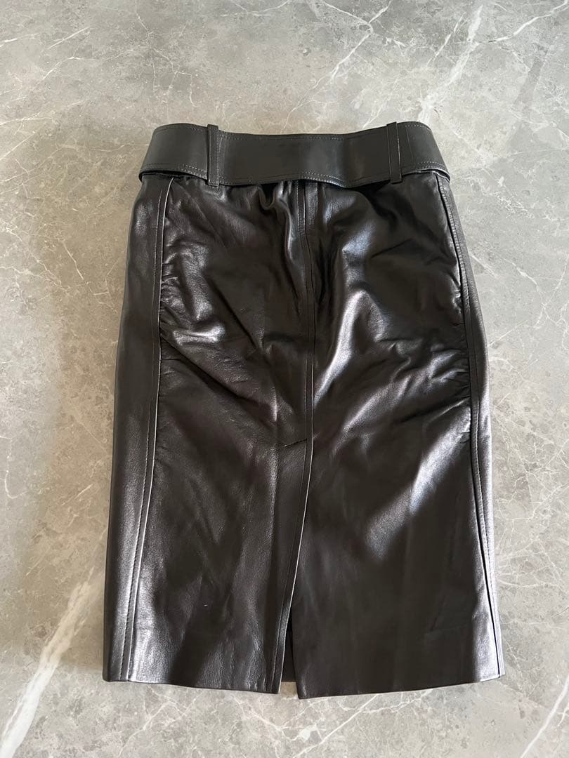 タグ付き☆未使用☆GUCCI ブラック レザー タイトスカート☆38