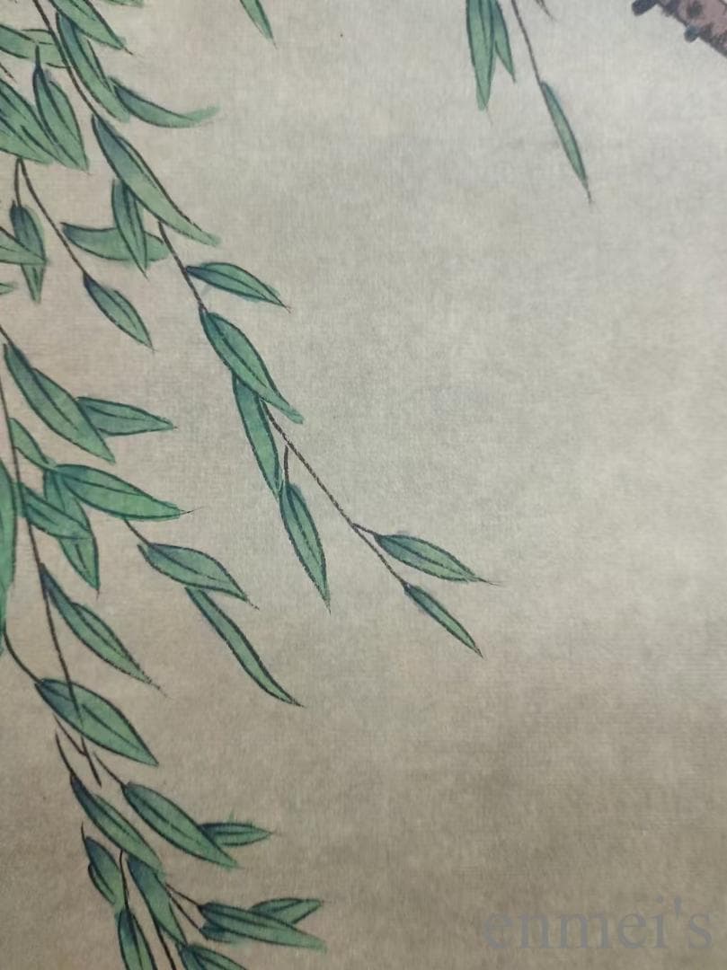 中国古美術.清時代.蔣廷錫款.花鳥図.宣紙.三尺.肉筆.掛け軸.水墨画.旧