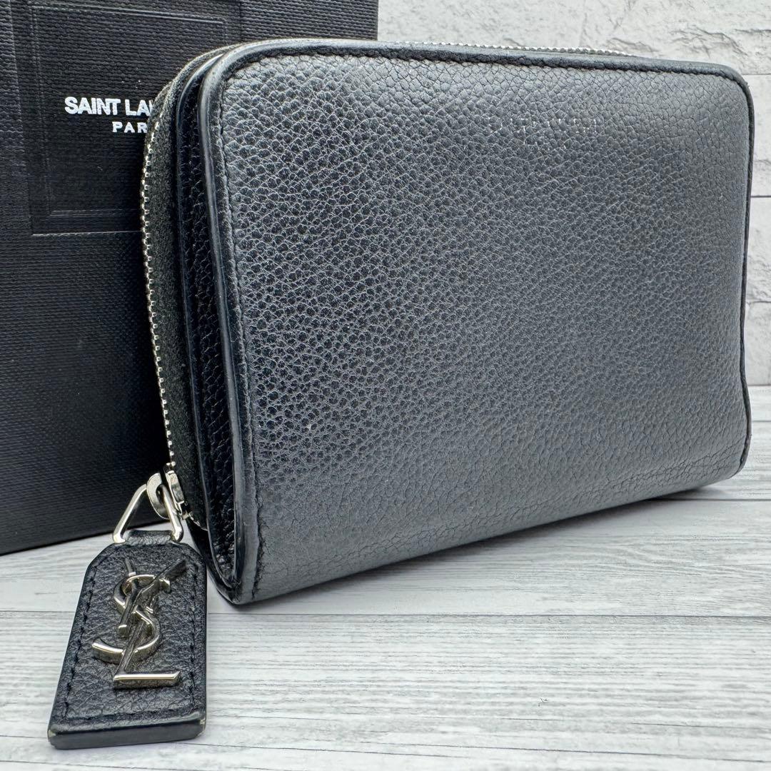 サンローラン　二つ折り財布　チャーム　カサンドラ　レザー　ブラック 楽天市場】サンローランパリ 二つ折り財布 タイニーカサンドラ