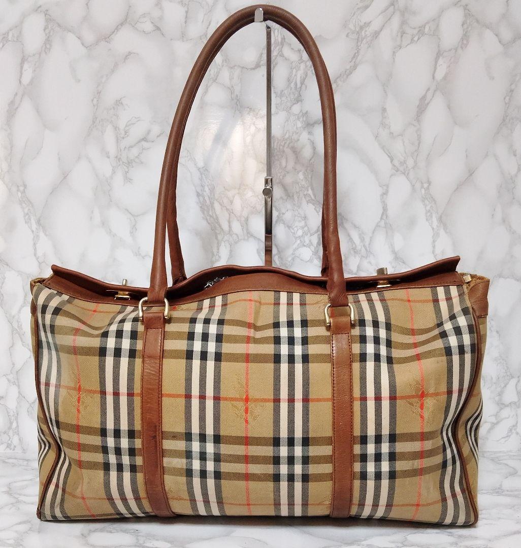 BURBERRY バーバリー ボストンバッグ ノバチェック 大容量 旅行バッグ