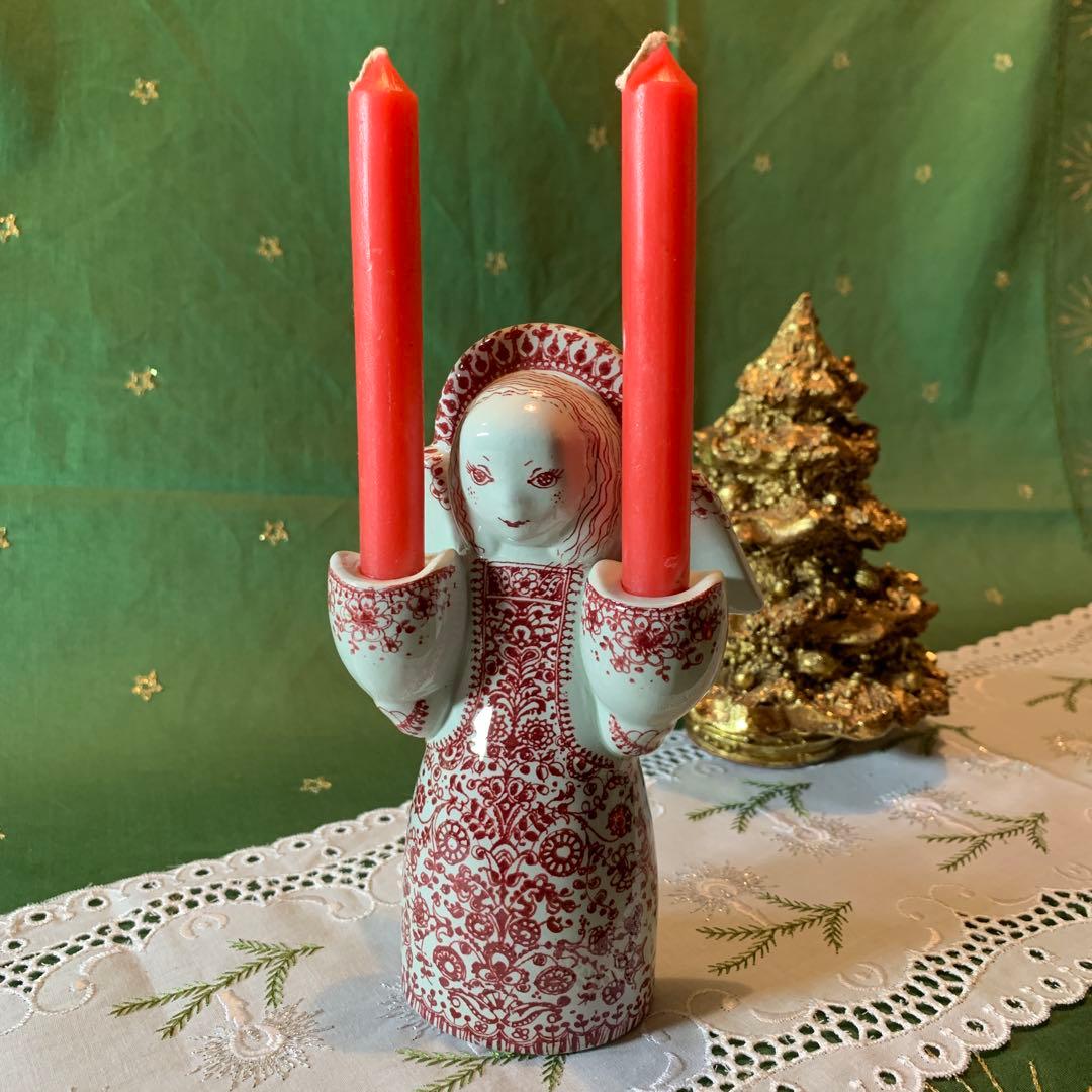 デンマーク製 陶器置物 ニモール窯のビンテージの女の子天使の